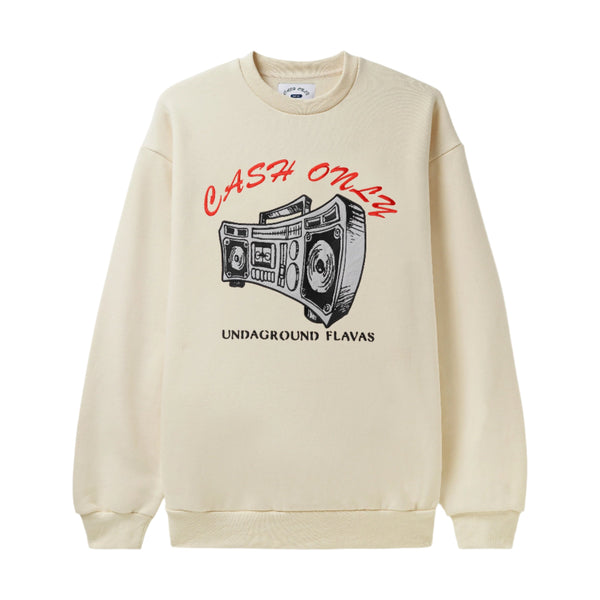 Cash Only - Boombox Nylon Applique Crewneck (Cream)